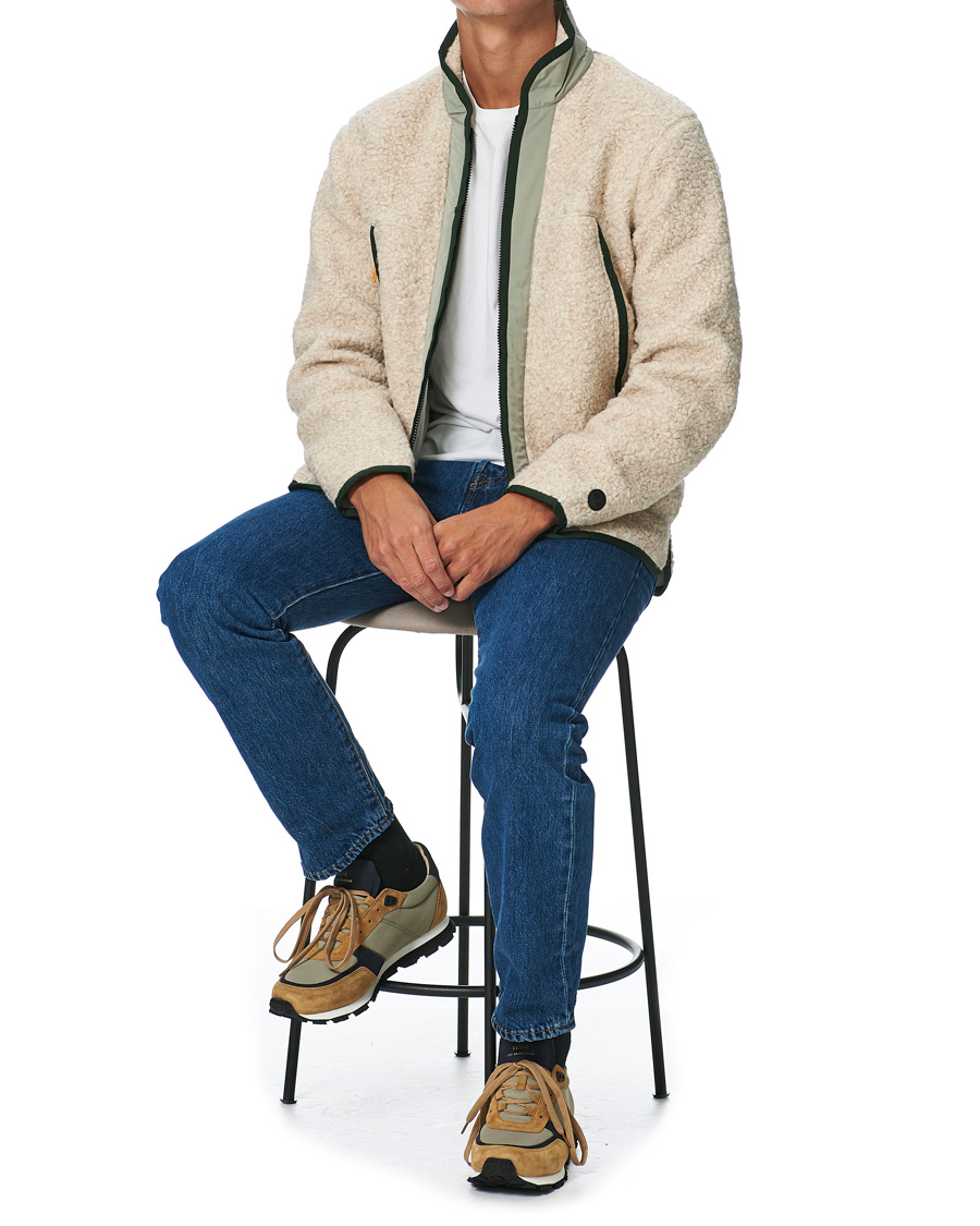 Herren | Pullover | Orlebar Brown | Baird Fleece Full Zip Dune/Artichoke