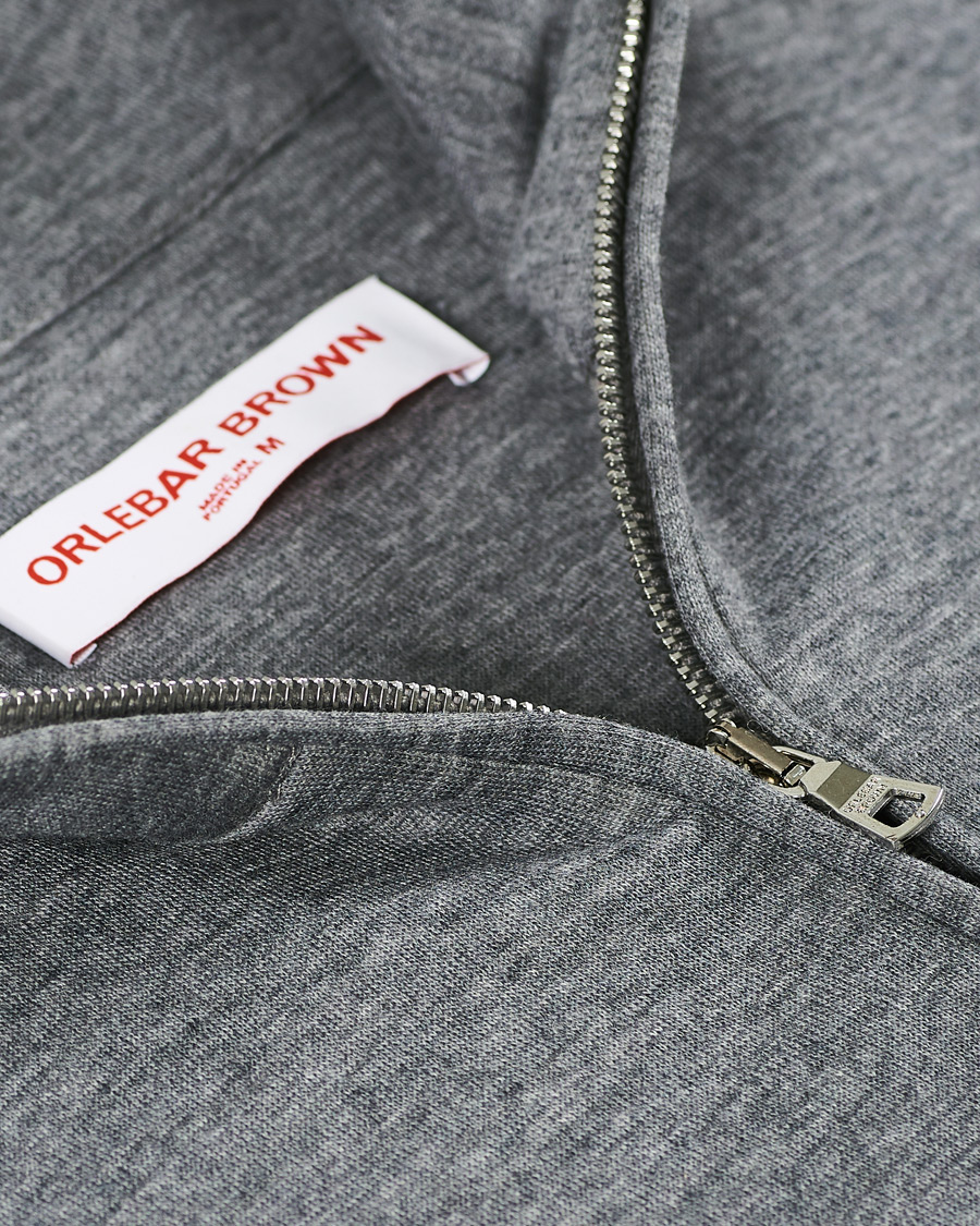 Herren | Pullover | Orlebar Brown | Neilson Double Face Merino Half Zip Storm Grey