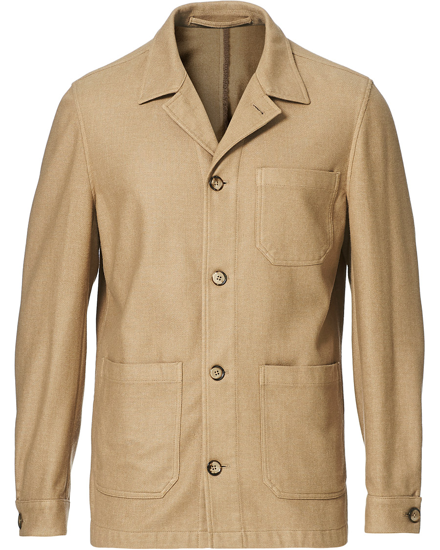 Herren | Hemden | L.B.M. 1911 | Wool Flannel Overshirt Sand