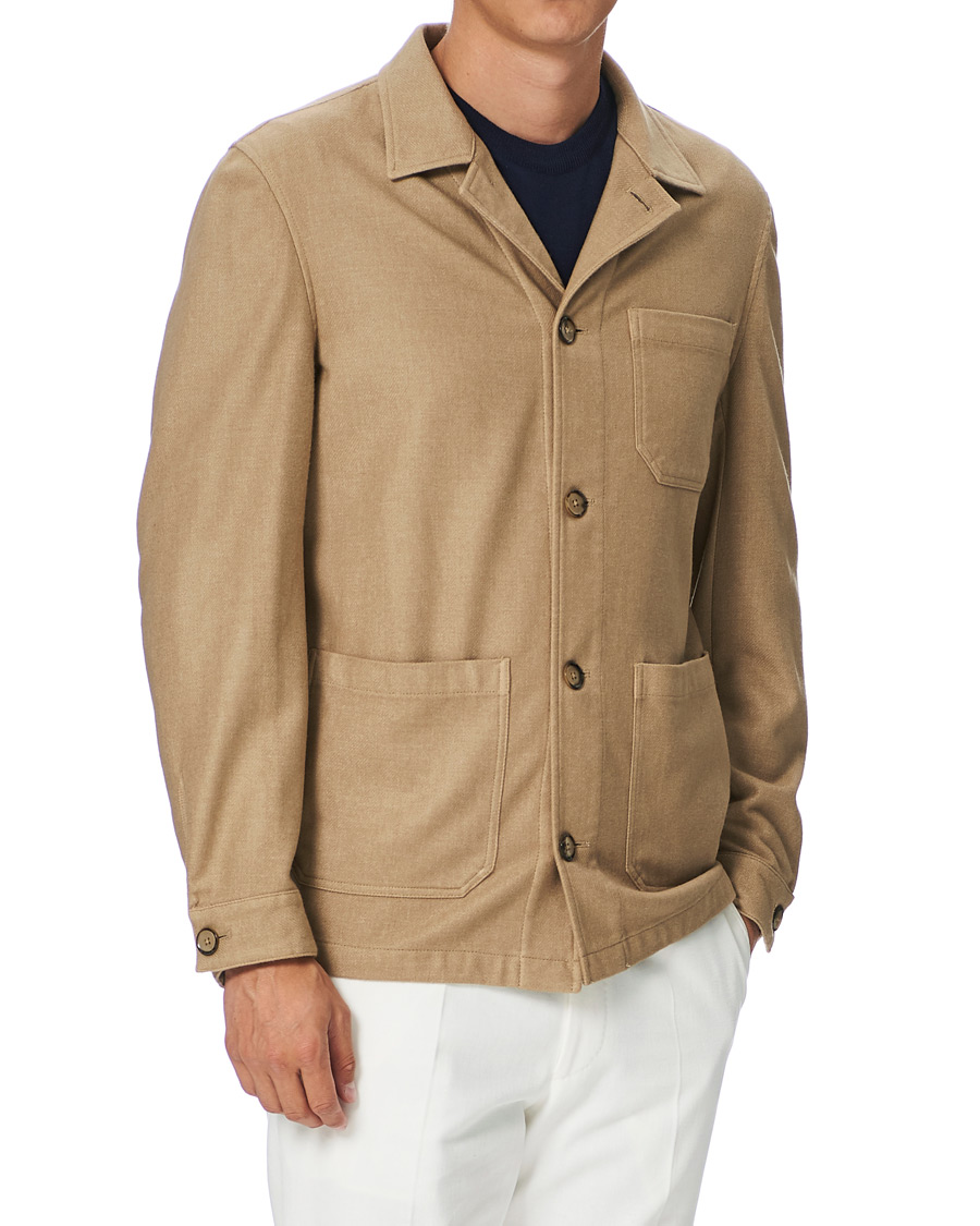 Herren | Hemden | L.B.M. 1911 | Wool Flannel Overshirt Sand