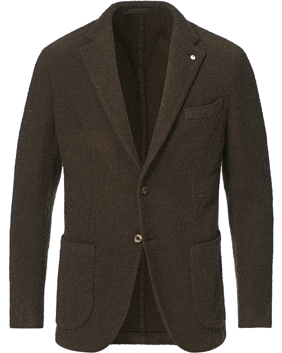 Herren | Sakkos | L.B.M. 1911 | Jack Regular Bouclé Wool Alpaca Blazer Brown