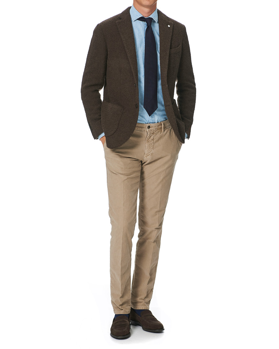 Herren | Sakkos | L.B.M. 1911 | Jack Regular Bouclé Wool Alpaca Blazer Brown