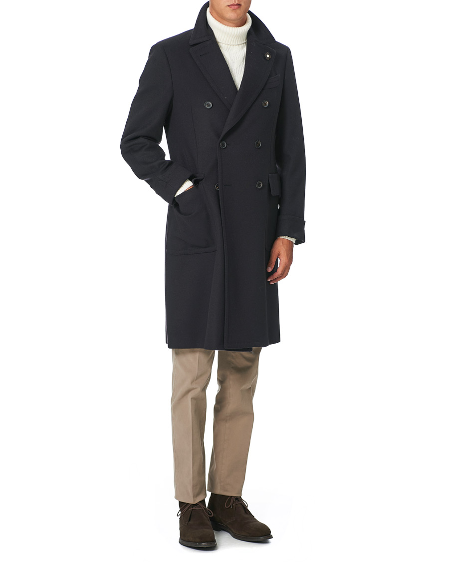 Herren | Jacken | Lardini | Double Breasted Wool Coat Navy