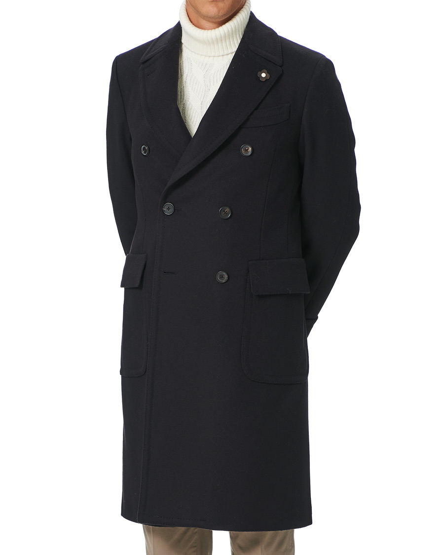 Herren | Jacken | Lardini | Double Breasted Wool Coat Navy