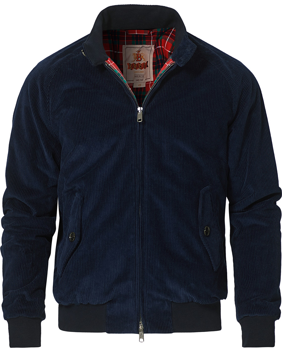Herren | Jacken | Baracuta | G9 Padded Corduroy Harrington Jacket Navy