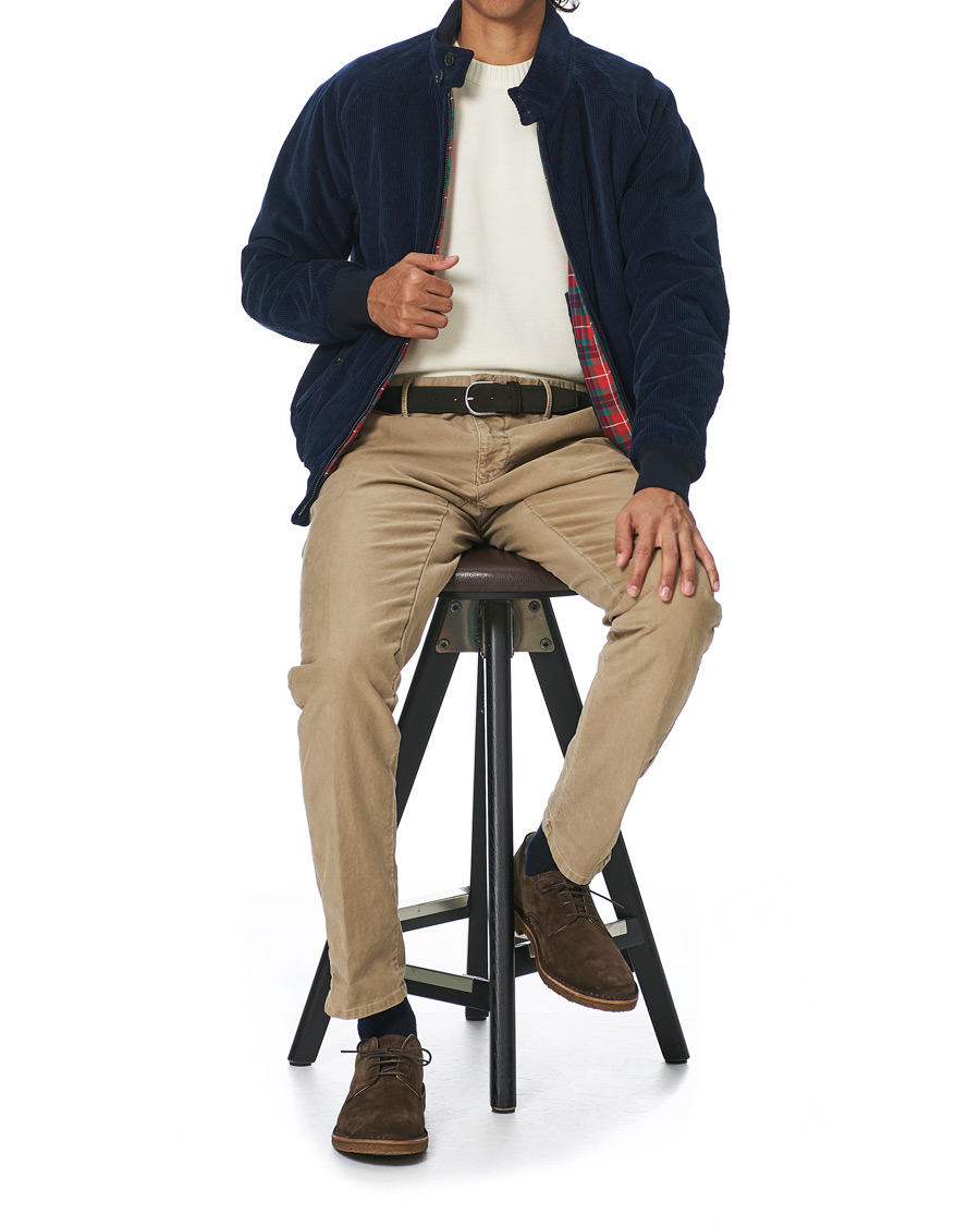 Herren | Jacken | Baracuta | G9 Padded Corduroy Harrington Jacket Navy