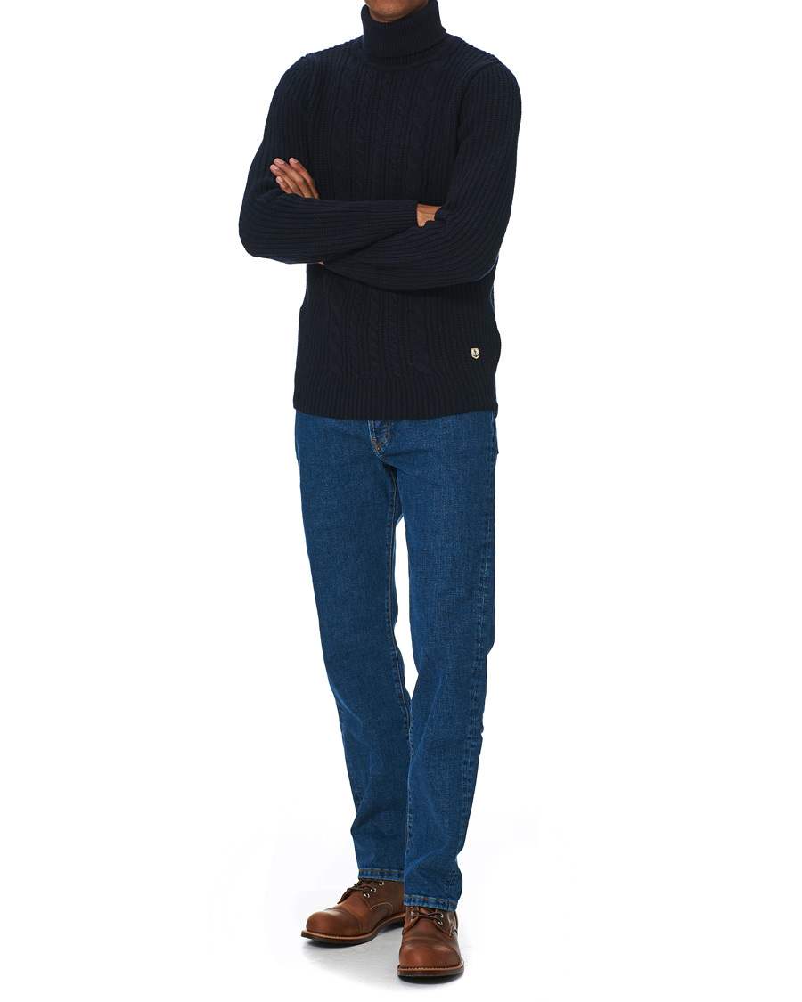 Herren | Pullover | Armor-lux | Cable Knit Turtleneck Navy