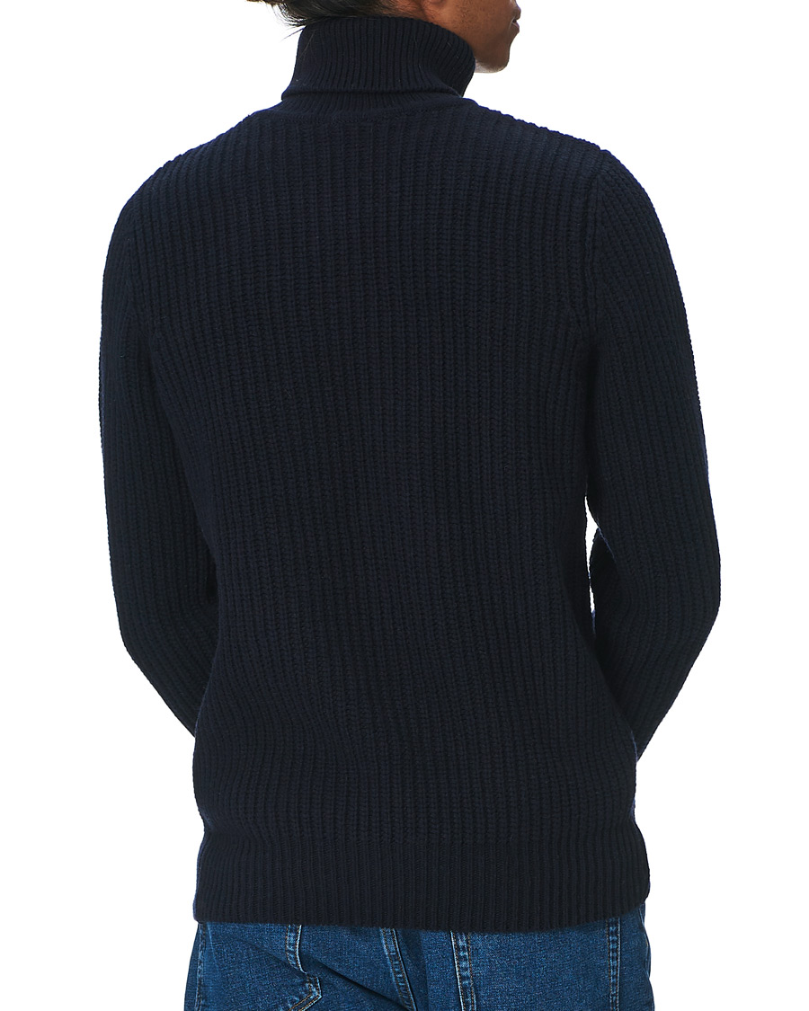 Herren | Pullover | Armor-lux | Cable Knit Turtleneck Navy