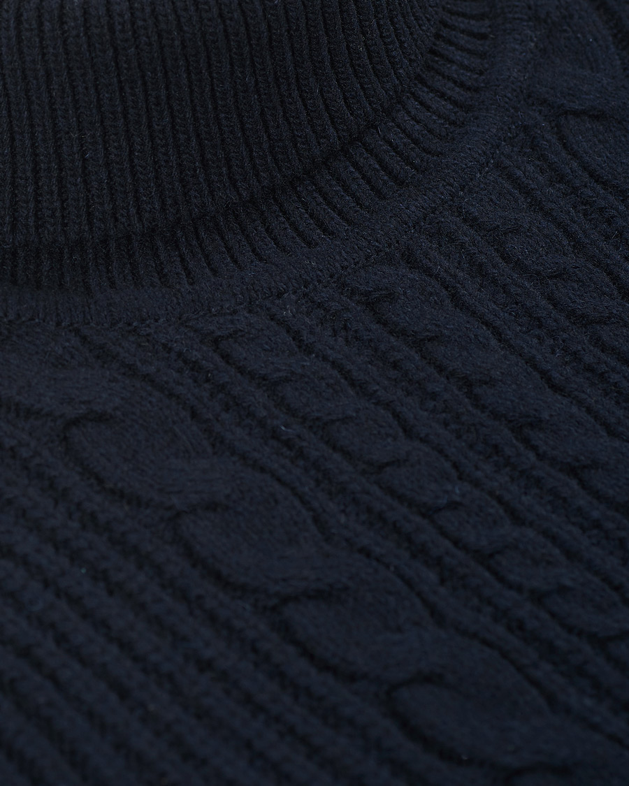 Herren | Pullover | Armor-lux | Cable Knit Turtleneck Navy