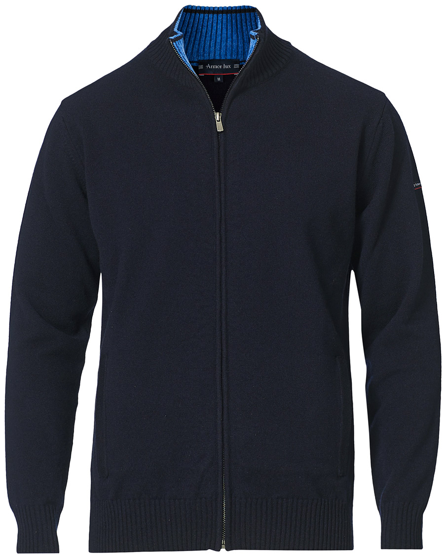 Herren | Pullover | Armor-lux | Wool Zip Cardigan Navy