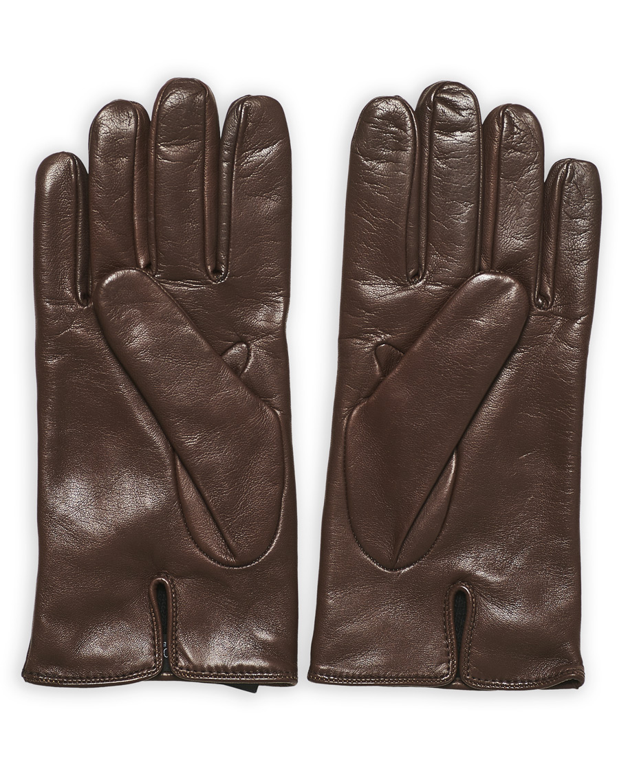 Emporio Armani Leather Gloves Dark Brown bei Care of Carl