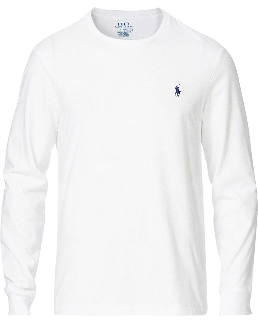 Herren | T-Shirts | Polo Ralph Lauren | Custom Slim Fit Long Sleeve Tee White