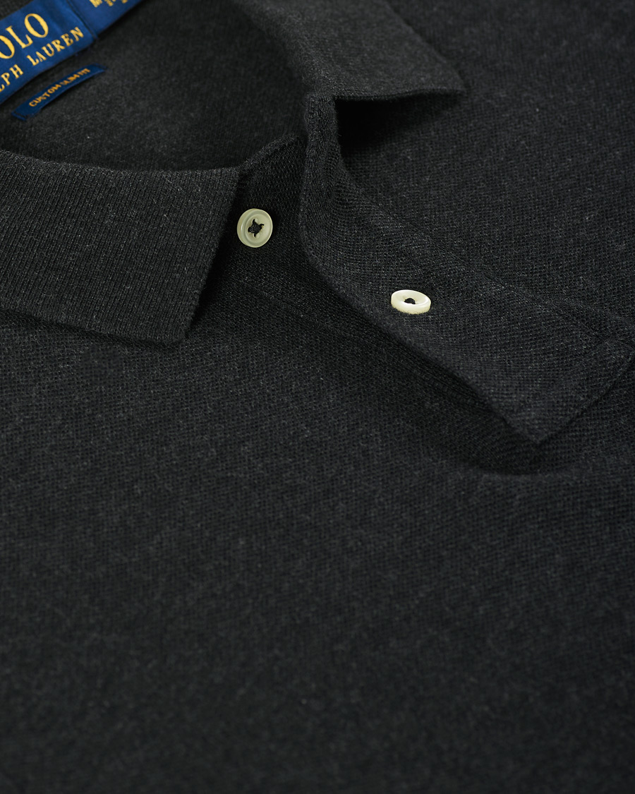 Herren | Pullover | Polo Ralph Lauren | Custom Slim Fit Long Sleeve Polo Black Marl Heather