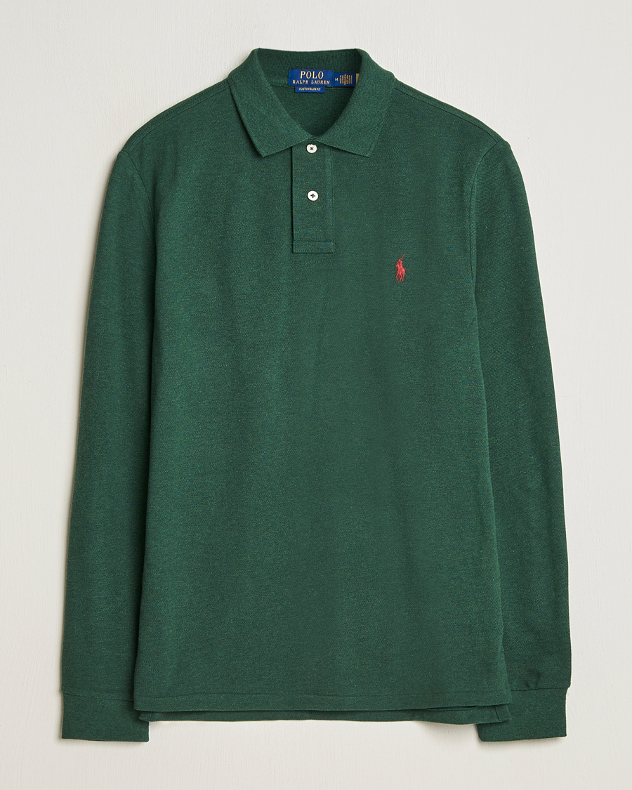 Herren | Pullover | Polo Ralph Lauren | Custom Slim Fit Long Sleeve Polo Scotch Pine Heather