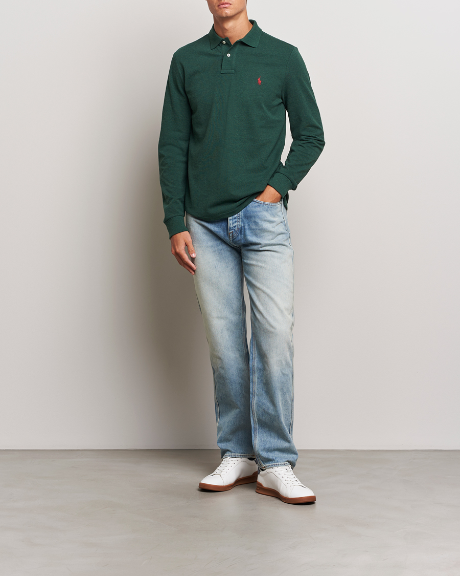 Herren | Pullover | Polo Ralph Lauren | Custom Slim Fit Long Sleeve Polo Scotch Pine Heather