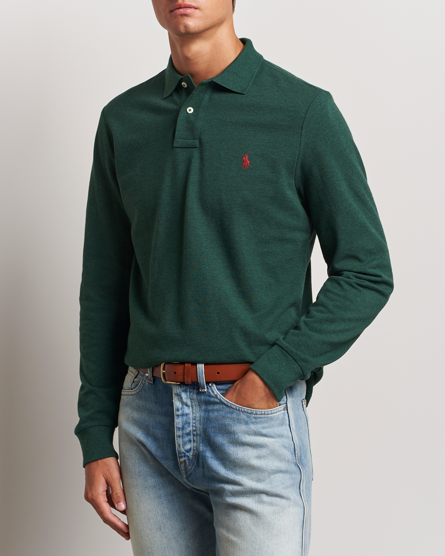 Herren | Pullover | Polo Ralph Lauren | Custom Slim Fit Long Sleeve Polo Scotch Pine Heather