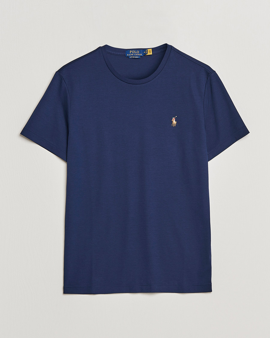 Herren | T-Shirts | Polo Ralph Lauren | Luxury Pima Cotton Crew Neck T-Shirt French Navy