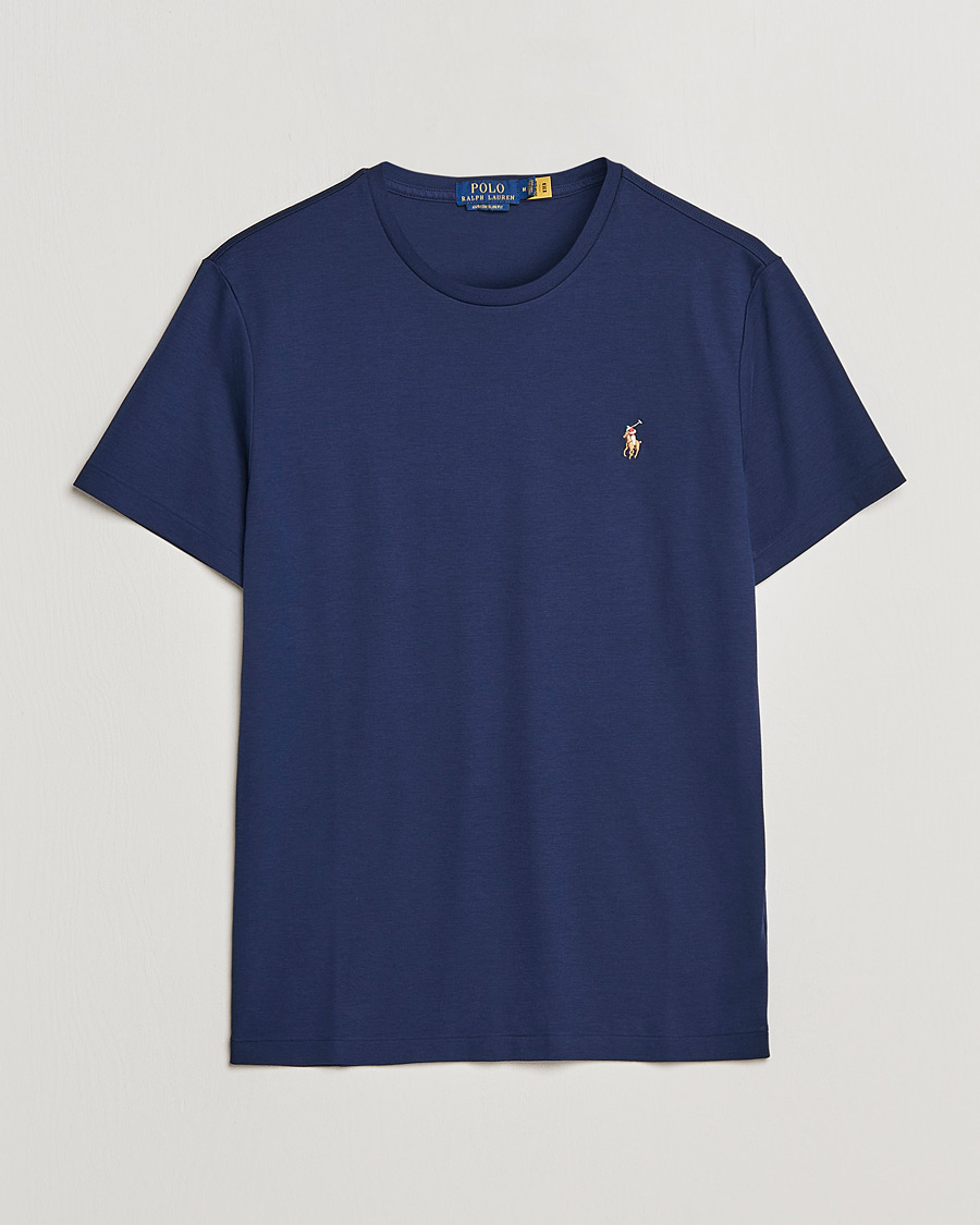 Herren | T-Shirts | Polo Ralph Lauren | Luxury Pima Cotton Crew Neck T-Shirt Refined Navy