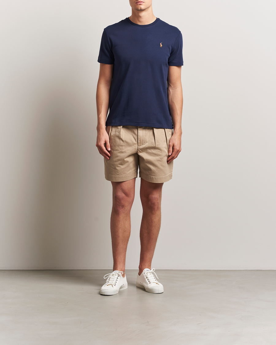 Herren | T-Shirts | Polo Ralph Lauren | Luxury Pima Cotton Crew Neck T-Shirt Refined Navy