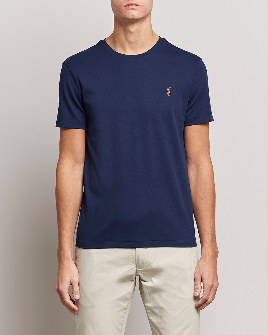 Herren | T-Shirts | Polo Ralph Lauren | Luxury Pima Cotton Crew Neck T-Shirt French Navy