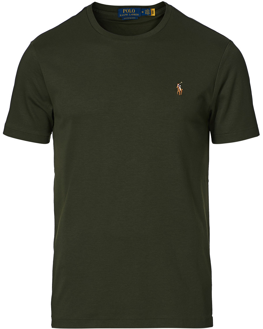 Herren | T-Shirts | Polo Ralph Lauren | Luxury Pima Cotton Crew Neck Tee Estate Olive