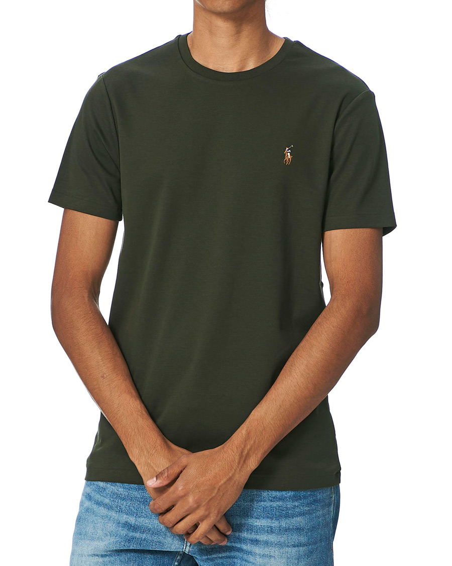 Herren | T-Shirts | Polo Ralph Lauren | Luxury Pima Cotton Crew Neck Tee Estate Olive