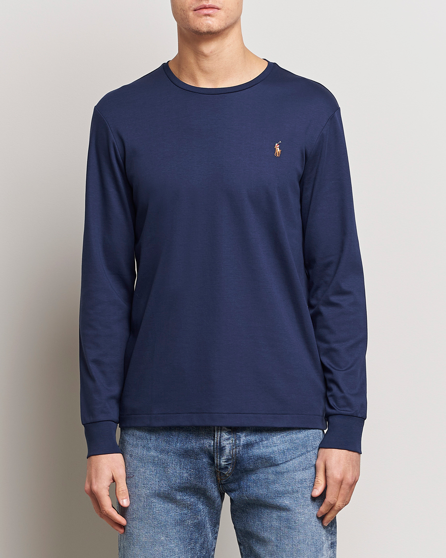 Herren |  | Polo Ralph Lauren | Luxury Pima Cotton Long Sleeve T-Shirt Refined Navy