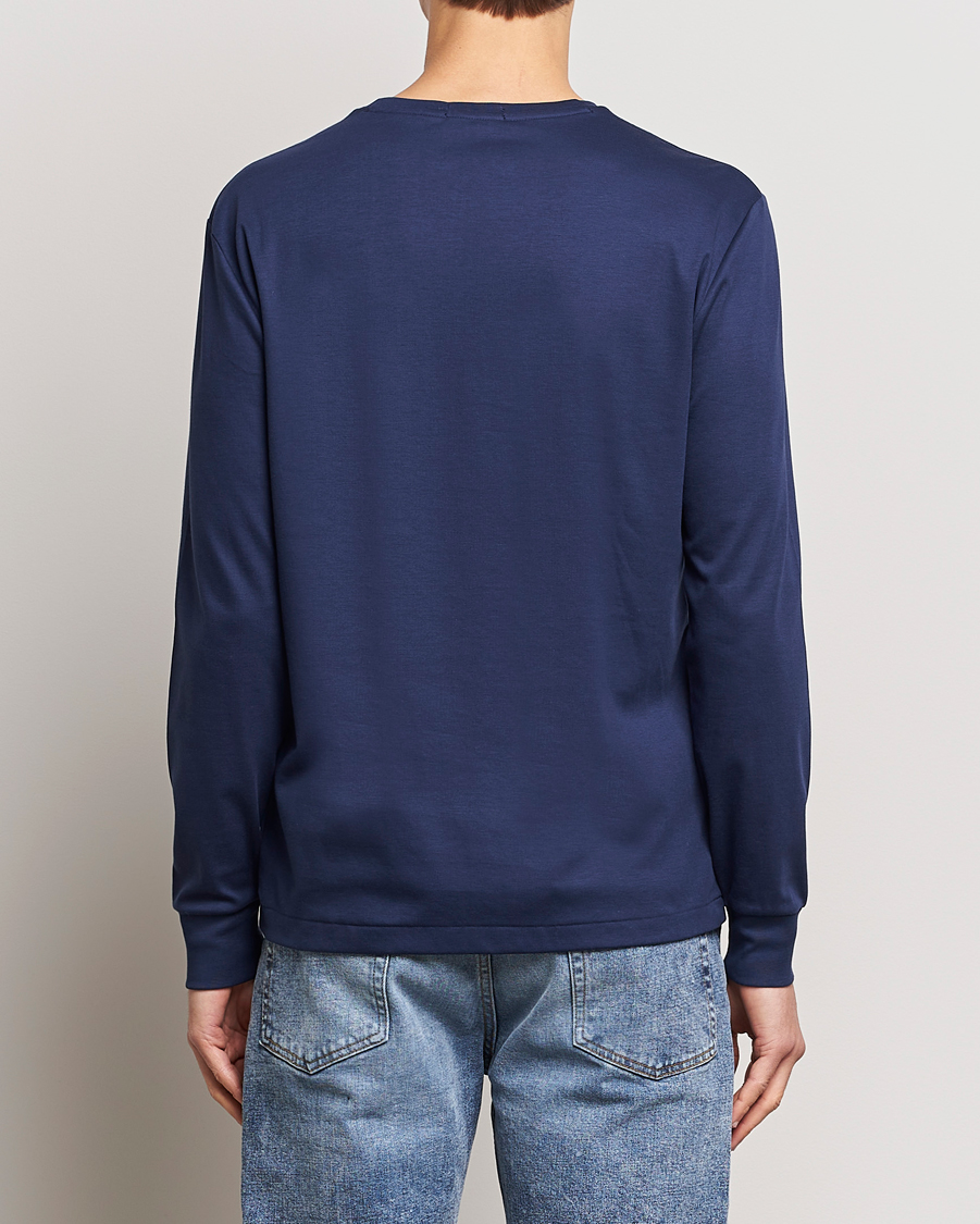 Herren | T-Shirts | Polo Ralph Lauren | Luxury Pima Cotton Long Sleeve T-Shirt Refined Navy
