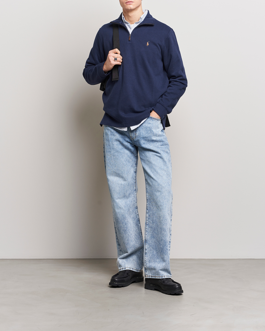 Herren | Pullover | Polo Ralph Lauren | Double Knit Jaquard Half Zip Sweater Cruise Navy