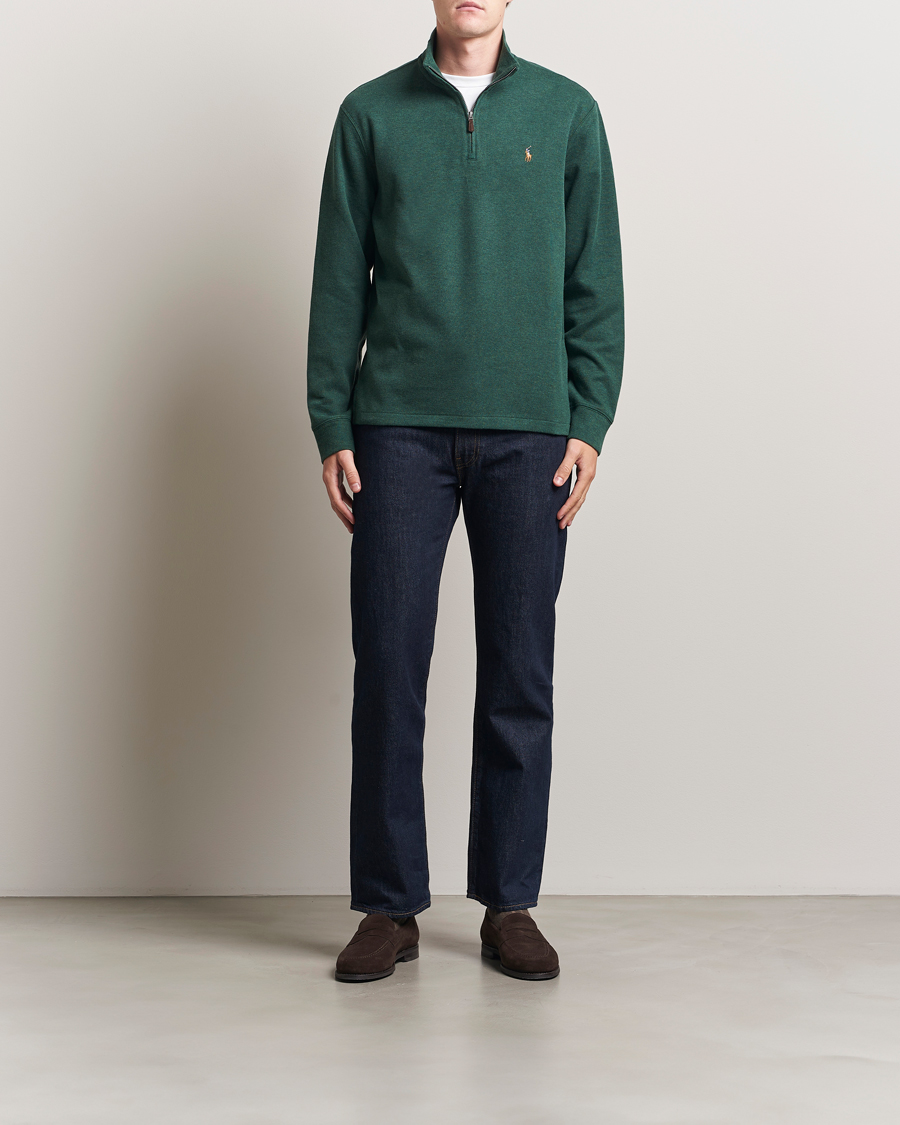 Herren | Pullover | Polo Ralph Lauren | Double Knit Jaquard Half Zip Sweater Pine Heather