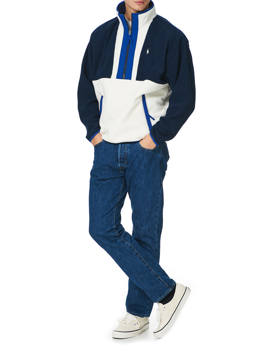 Herren | Pullover | Polo Ralph Lauren | Vintage Poly Fleece Half Zip Sweater Navy/White