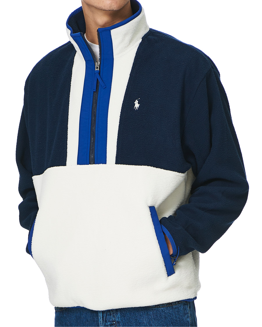 Herren | Pullover | Polo Ralph Lauren | Vintage Poly Fleece Half Zip Sweater Navy/White