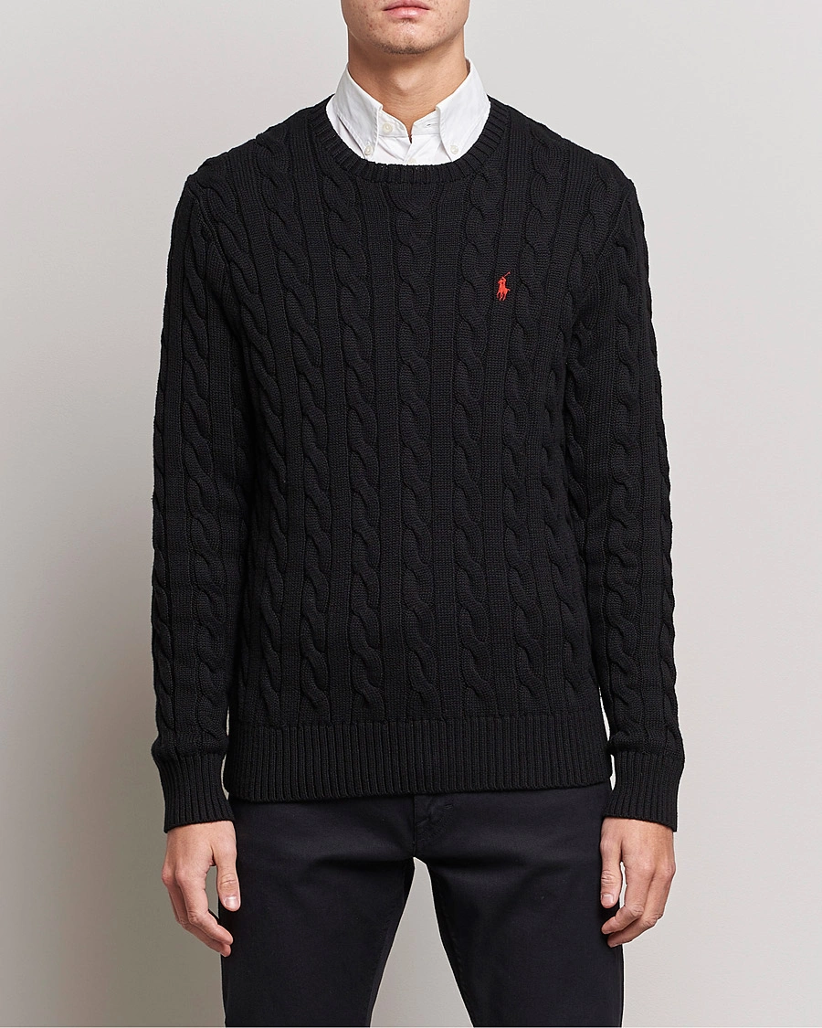 Herren | Pullover | Polo Ralph Lauren | Cotton Cable Pullover Black