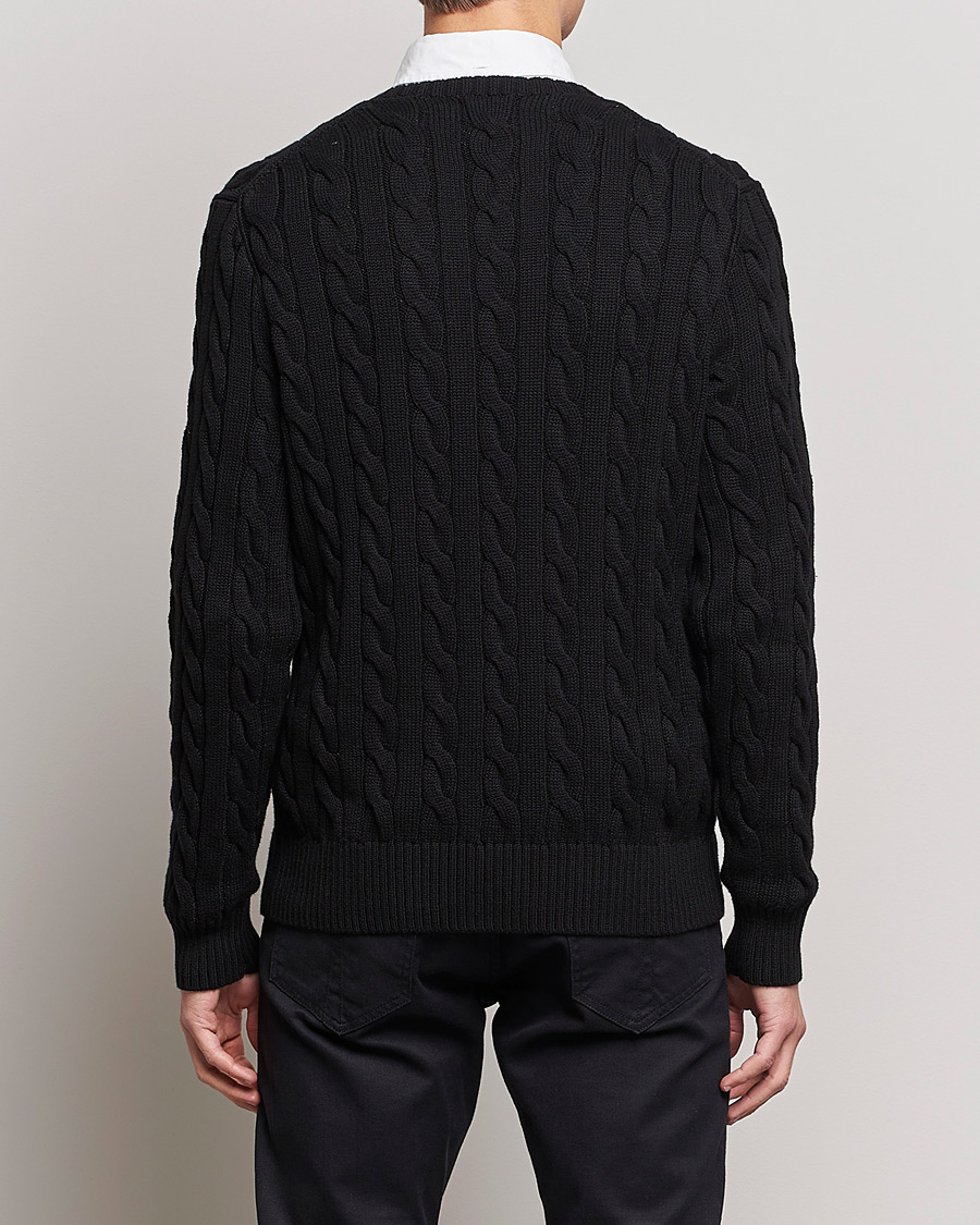 Herren | Pullover | Polo Ralph Lauren | Cotton Cable Pullover Polo Black