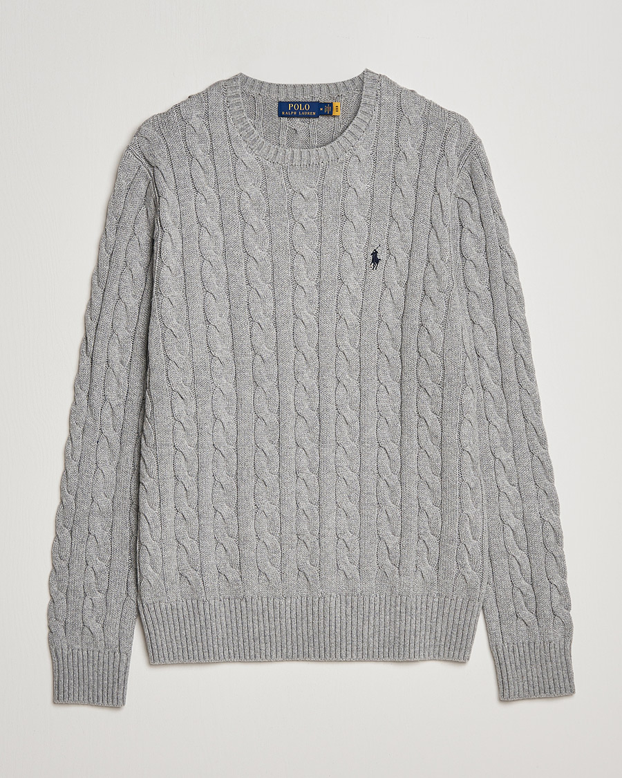 Herren |  | Polo Ralph Lauren | Cotton Cable Pullover Fawn Grey Heather