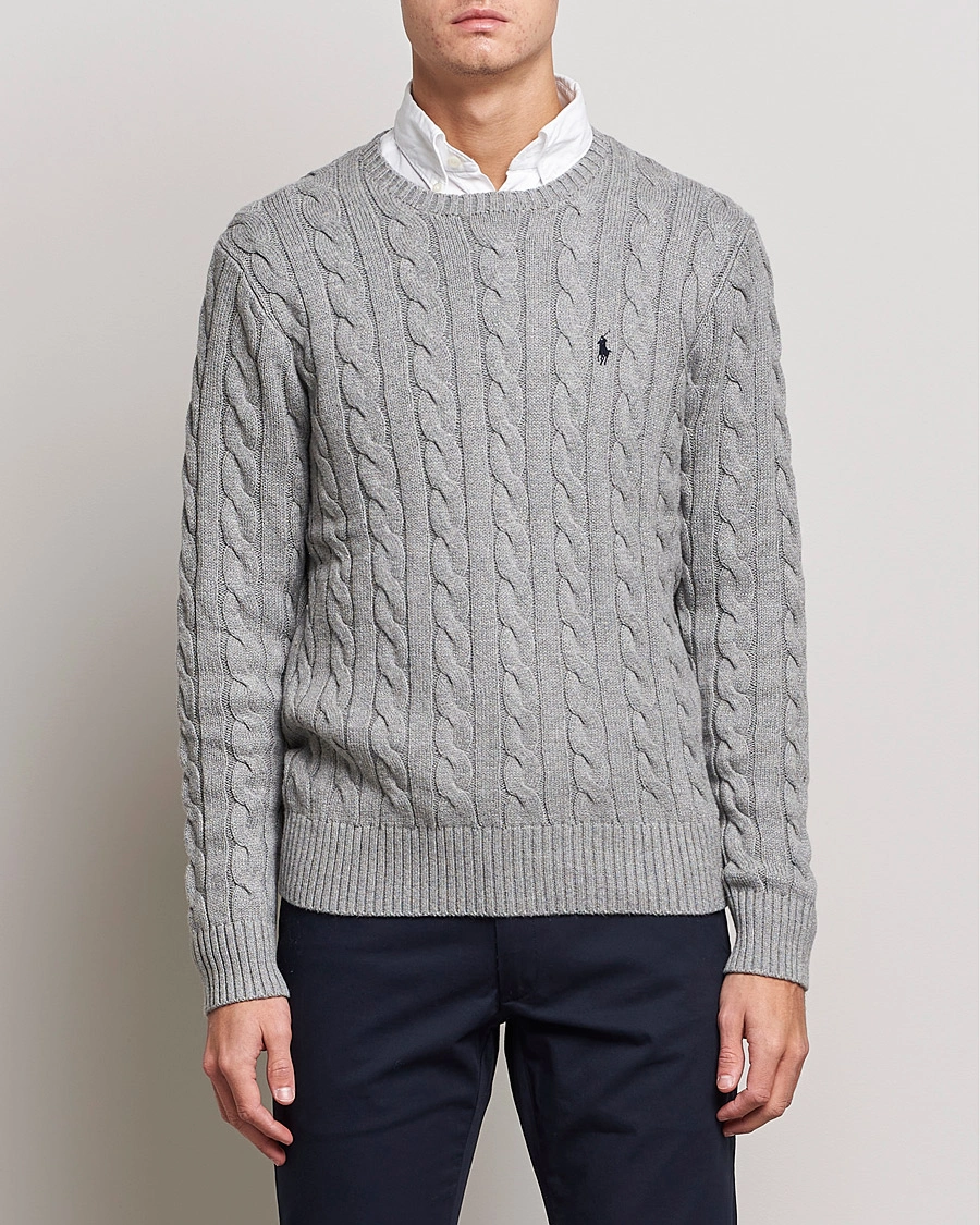 Herren |  | Polo Ralph Lauren | Cotton Cable Pullover Fawn Grey Heather