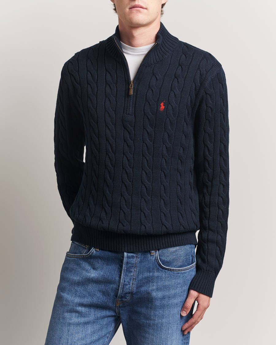 Herren | Pullover | Polo Ralph Lauren | Cotton Cable Half Zip Hunter Navy