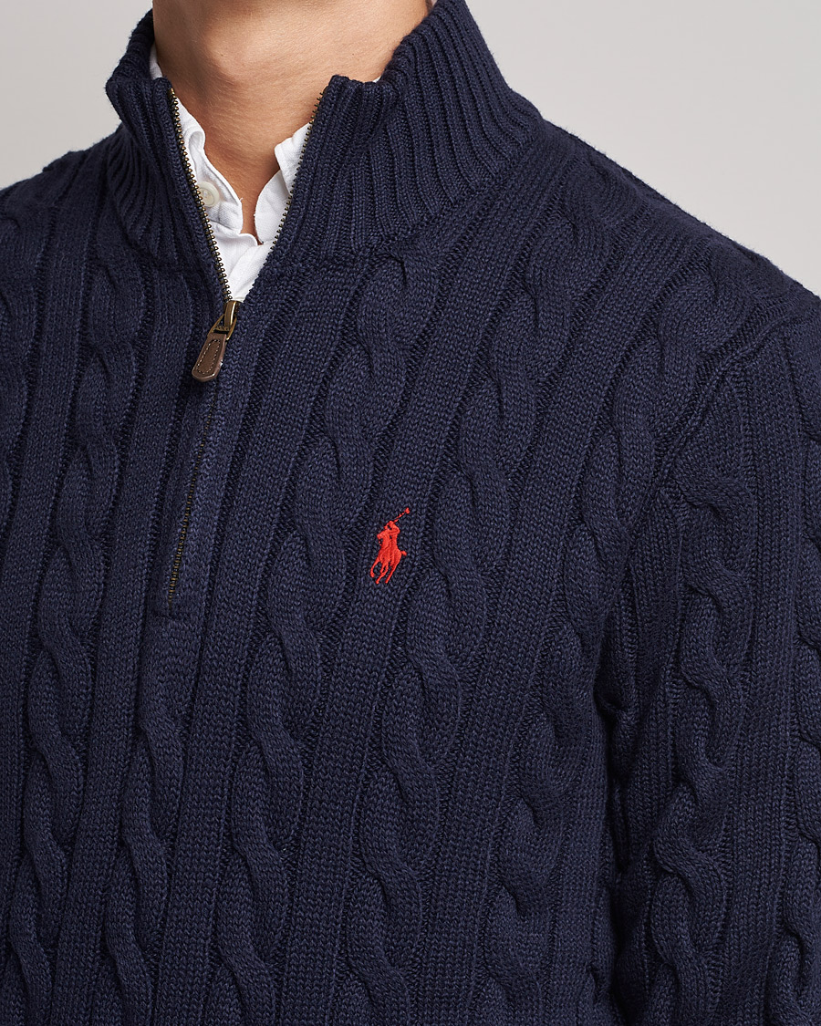Herren | Pullover | Polo Ralph Lauren | Cotton Cable Half Zip Hunter Navy