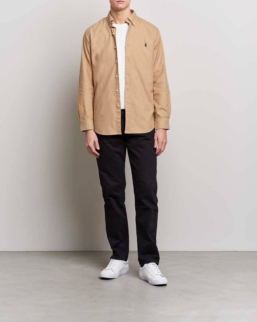 Herren | Hemden | Polo Ralph Lauren | Custom Fit Brushed Flannel Shirt Vintage Khaki