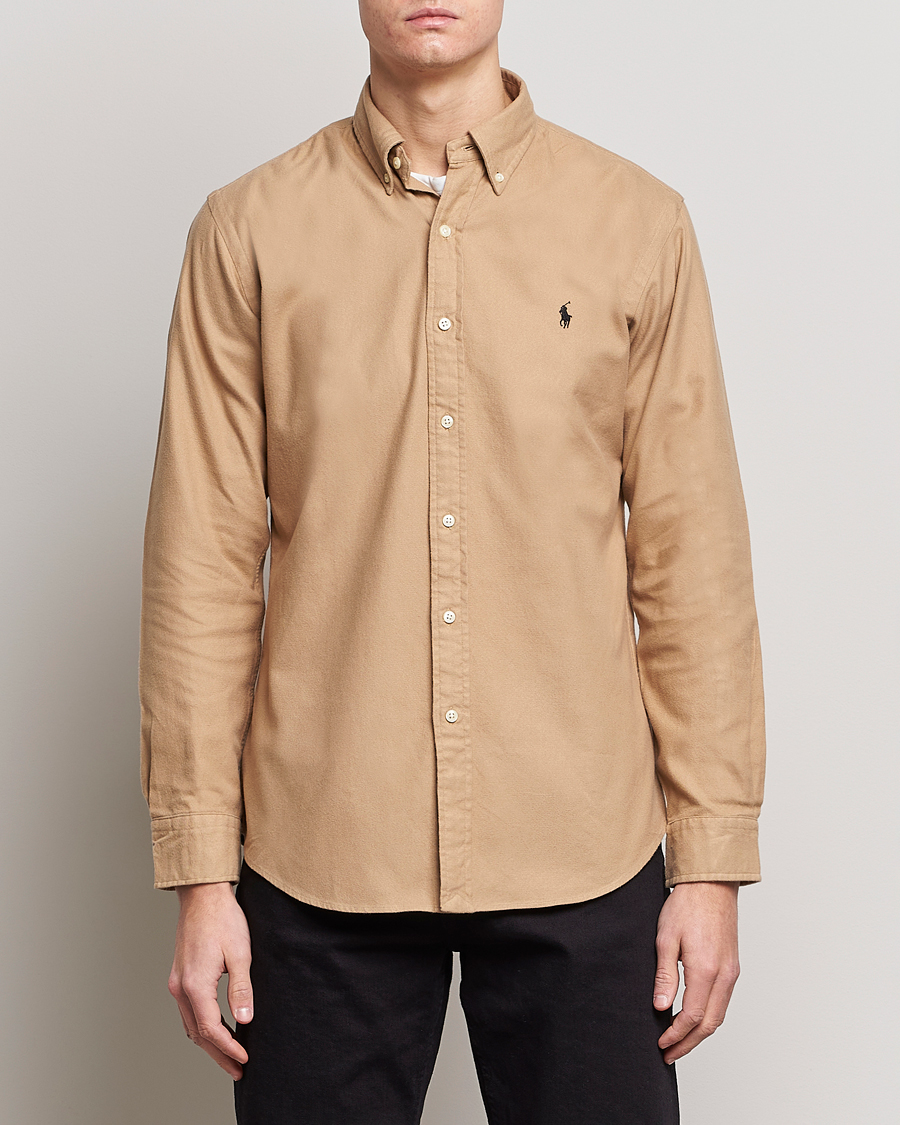 Herren |  | Polo Ralph Lauren | Custom Fit Brushed Flannel Shirt Vintage Khaki