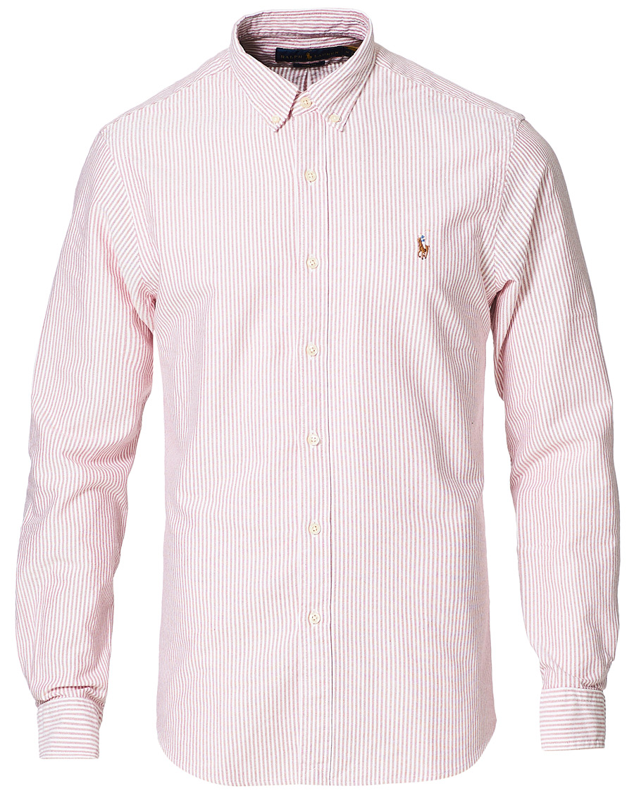 Herren | Hemden | Polo Ralph Lauren | Slim Fit Striped Oxford Shirt Burgundy/White