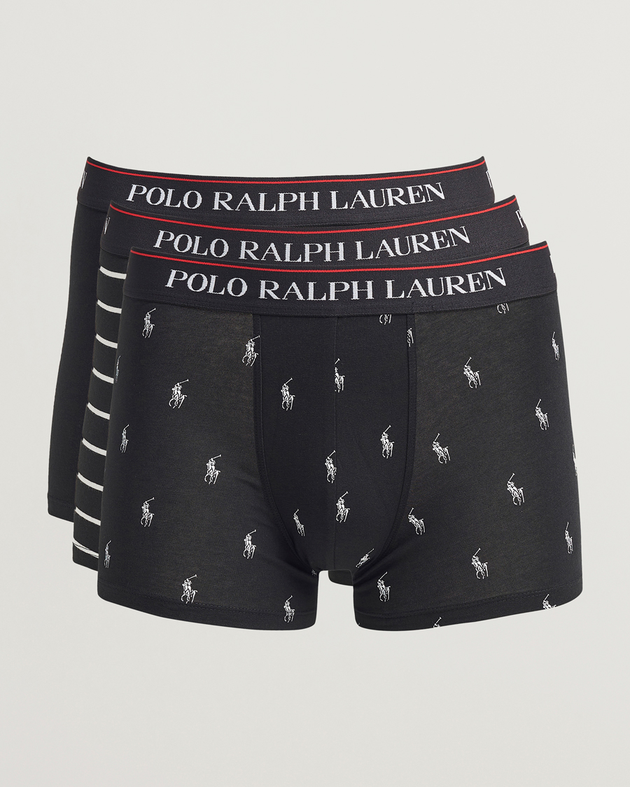 Herren | Unterwäsche | Polo Ralph Lauren | 3-Pack Trunk Black/Stripe/Pony