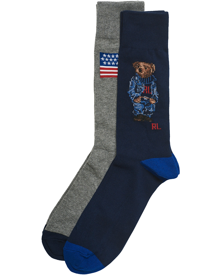 Herren | Unterwäsche | Polo Ralph Lauren | 2-Pack Bear Stripe Socks RL Bear/US Flag