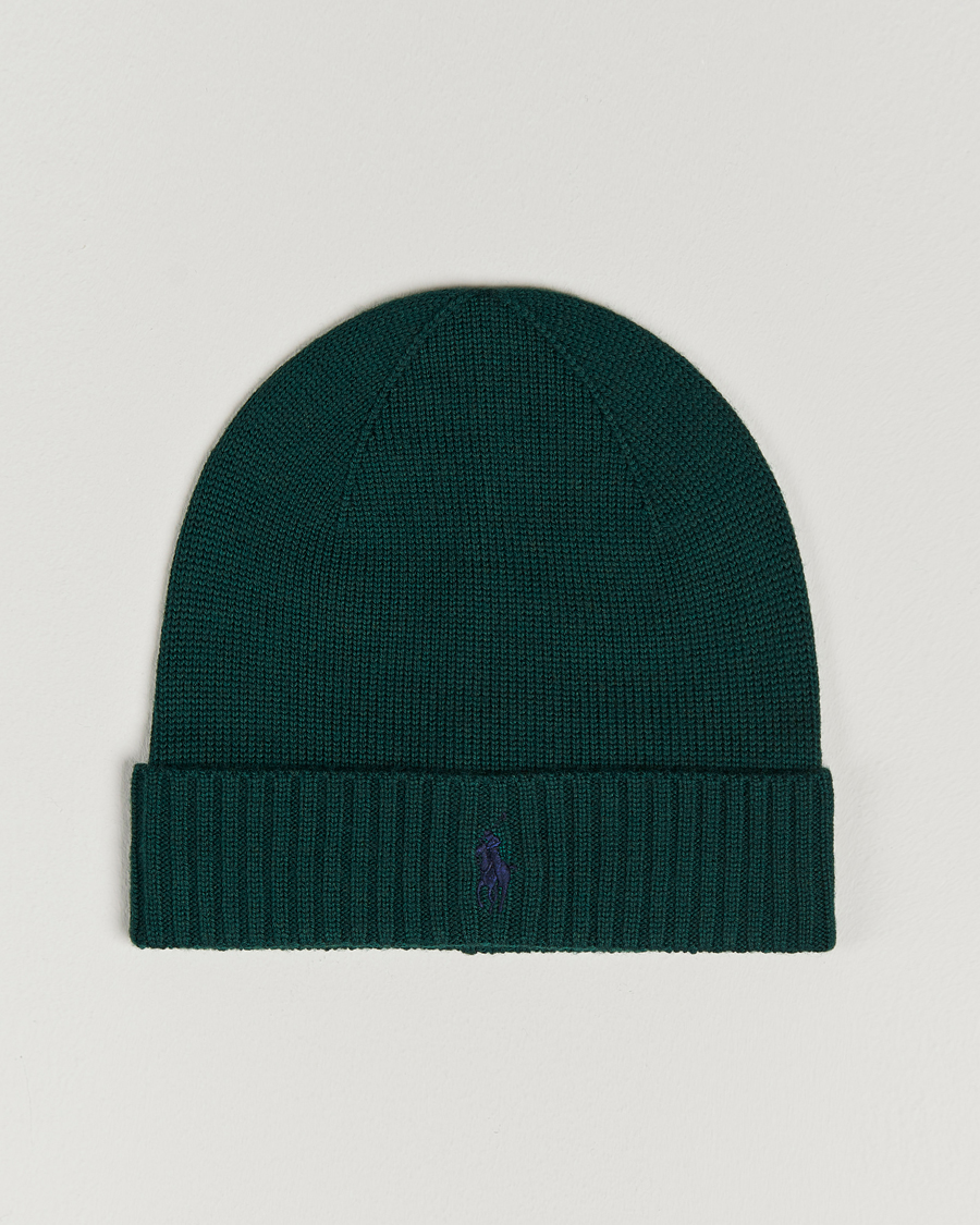 Herren | Polo Ralph Lauren Merino Wool Beanie College Green | Polo Ralph Lauren | Merino Wool Beanie College Green