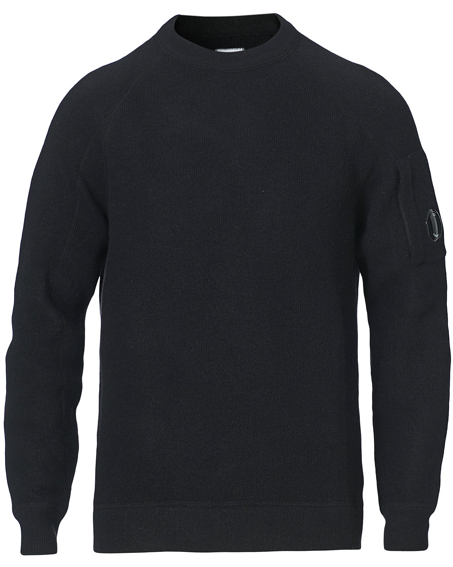 Herren | Pullover | C.P. Company | Double Knit Lambswool Lens Crew Neck Black