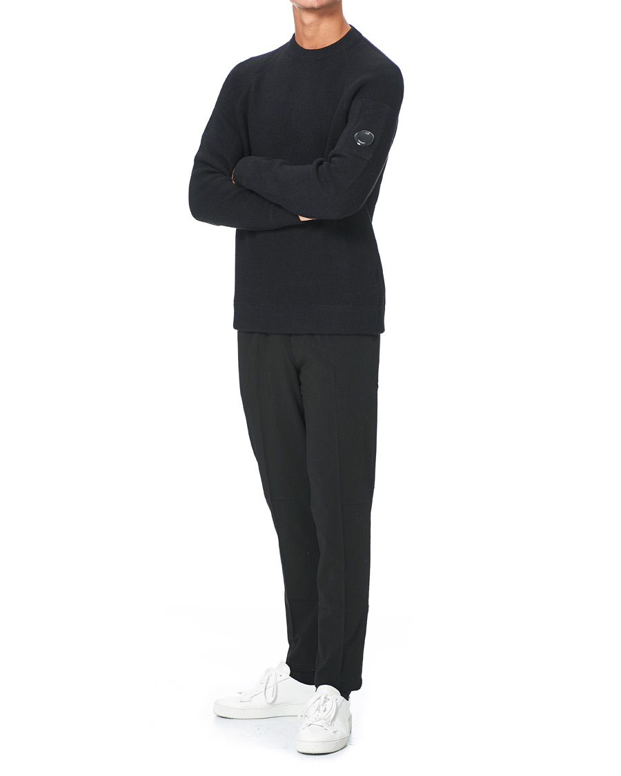 Herren | Pullover | C.P. Company | Double Knit Lambswool Lens Crew Neck Black