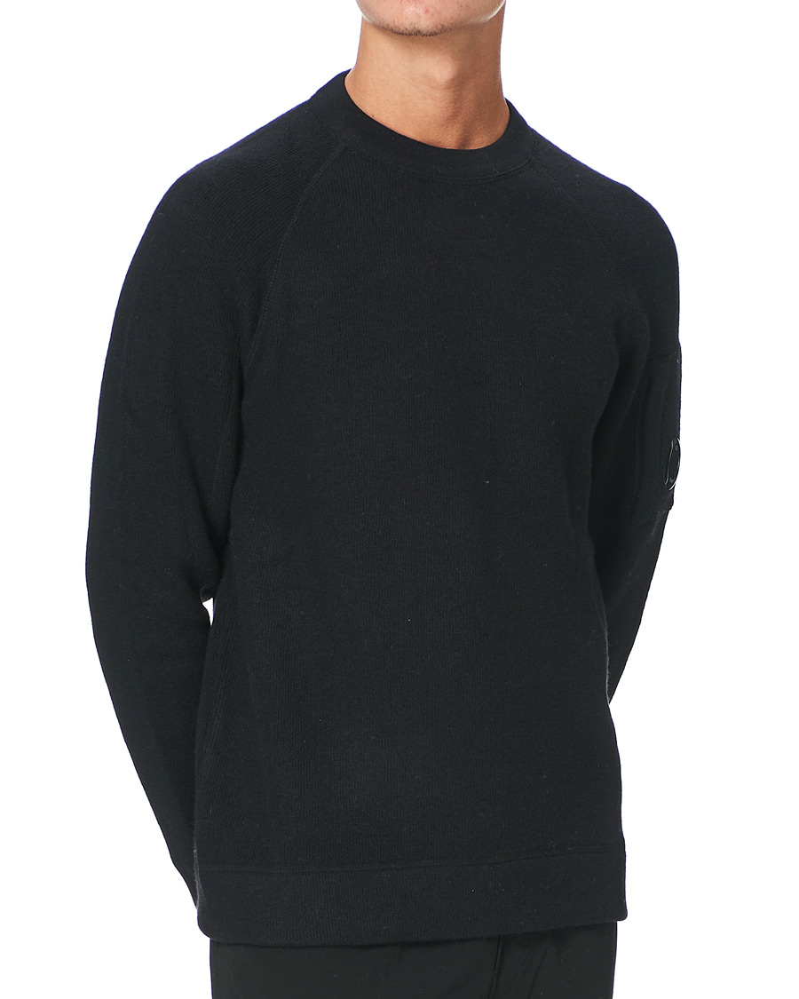 Herren | Pullover | C.P. Company | Double Knit Lambswool Lens Crew Neck Black