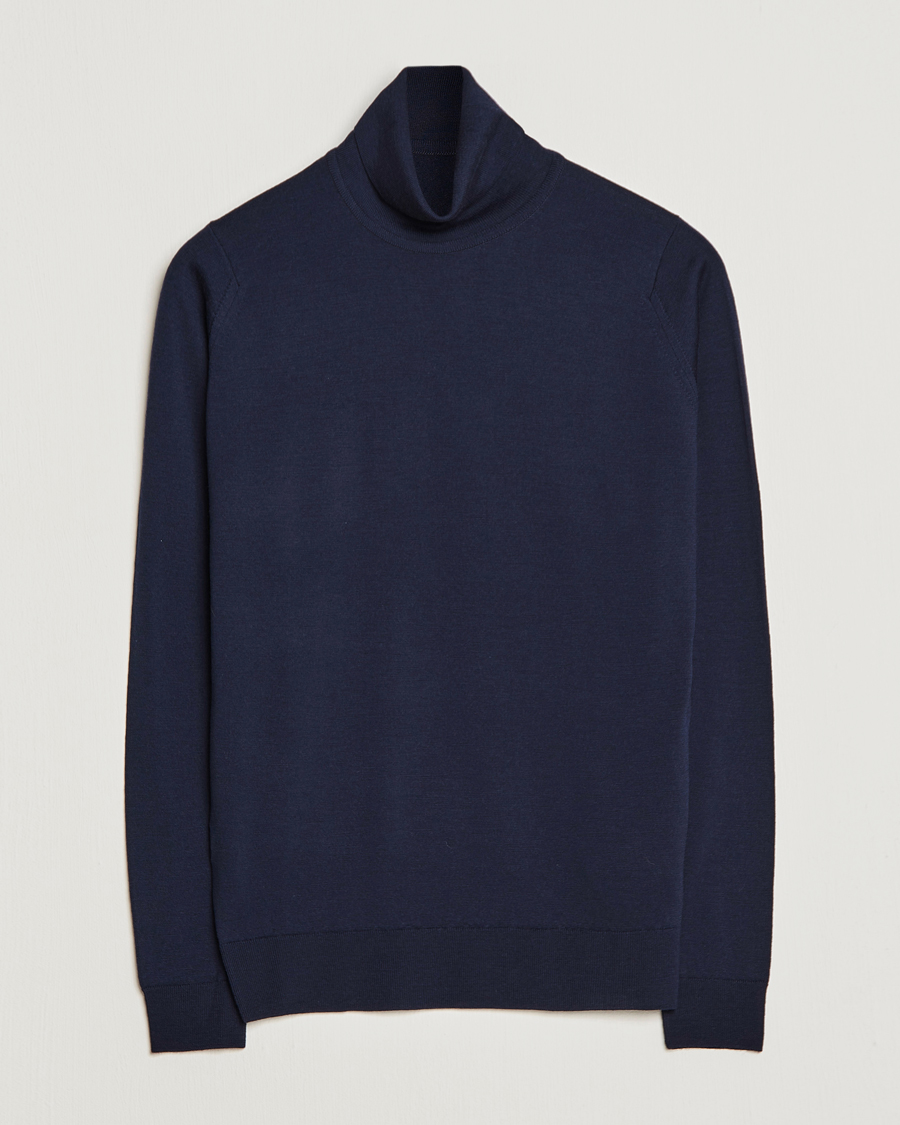 Herren | Pullover | John Smedley | Cherwell Extra Fine Merino Rollneck Midnight