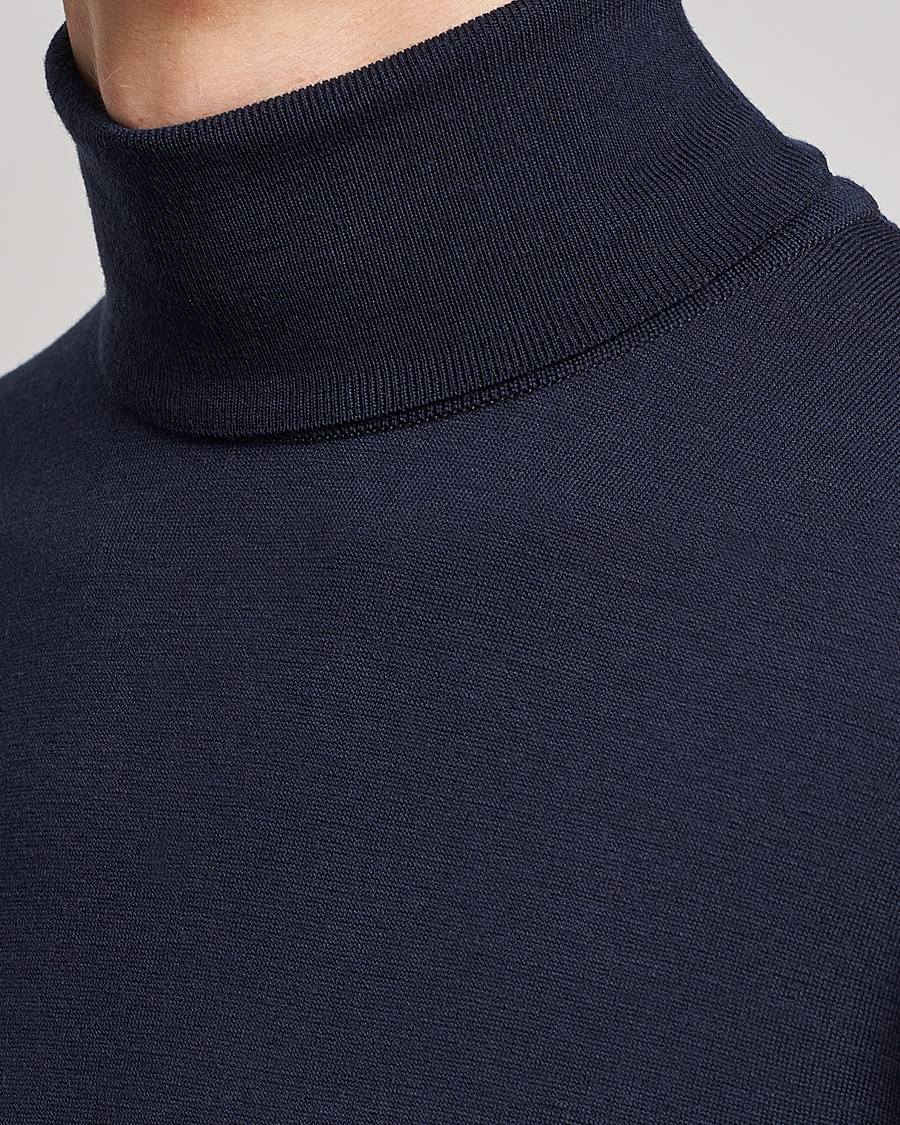 Herren | Pullover | John Smedley | Cherwell Extra Fine Merino Rollneck Midnight