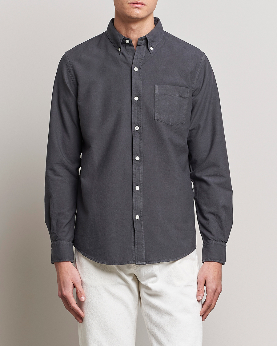 Herren | Oxfordhemden | Colorful Standard | Classic Organic Oxford Button Down Shirt Lava Grey